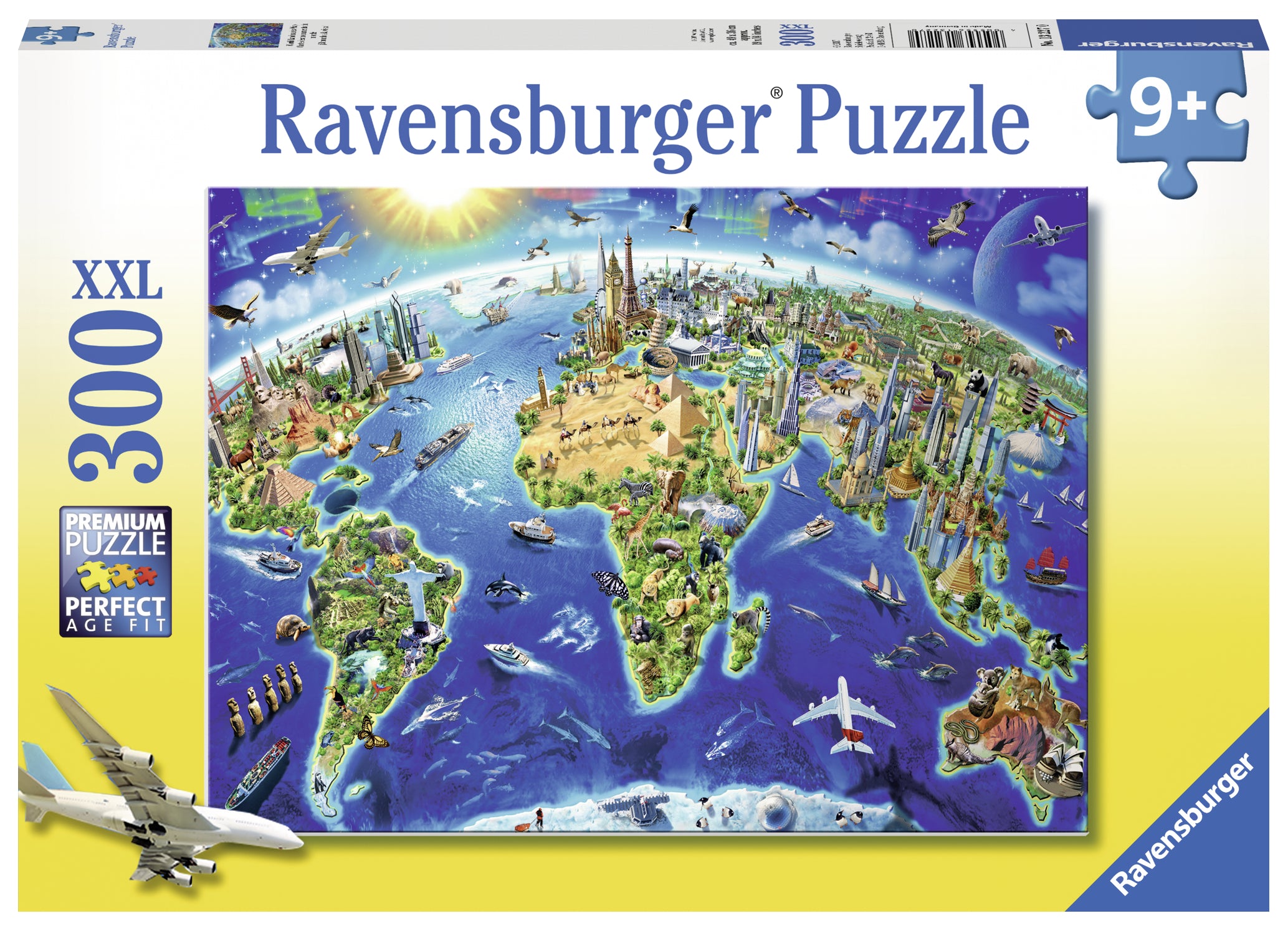 RAVENSBURGER CASSE-TÊTE 300 LARGES PIÈCES - CARTE MONUMENTS DU MONDE #13227