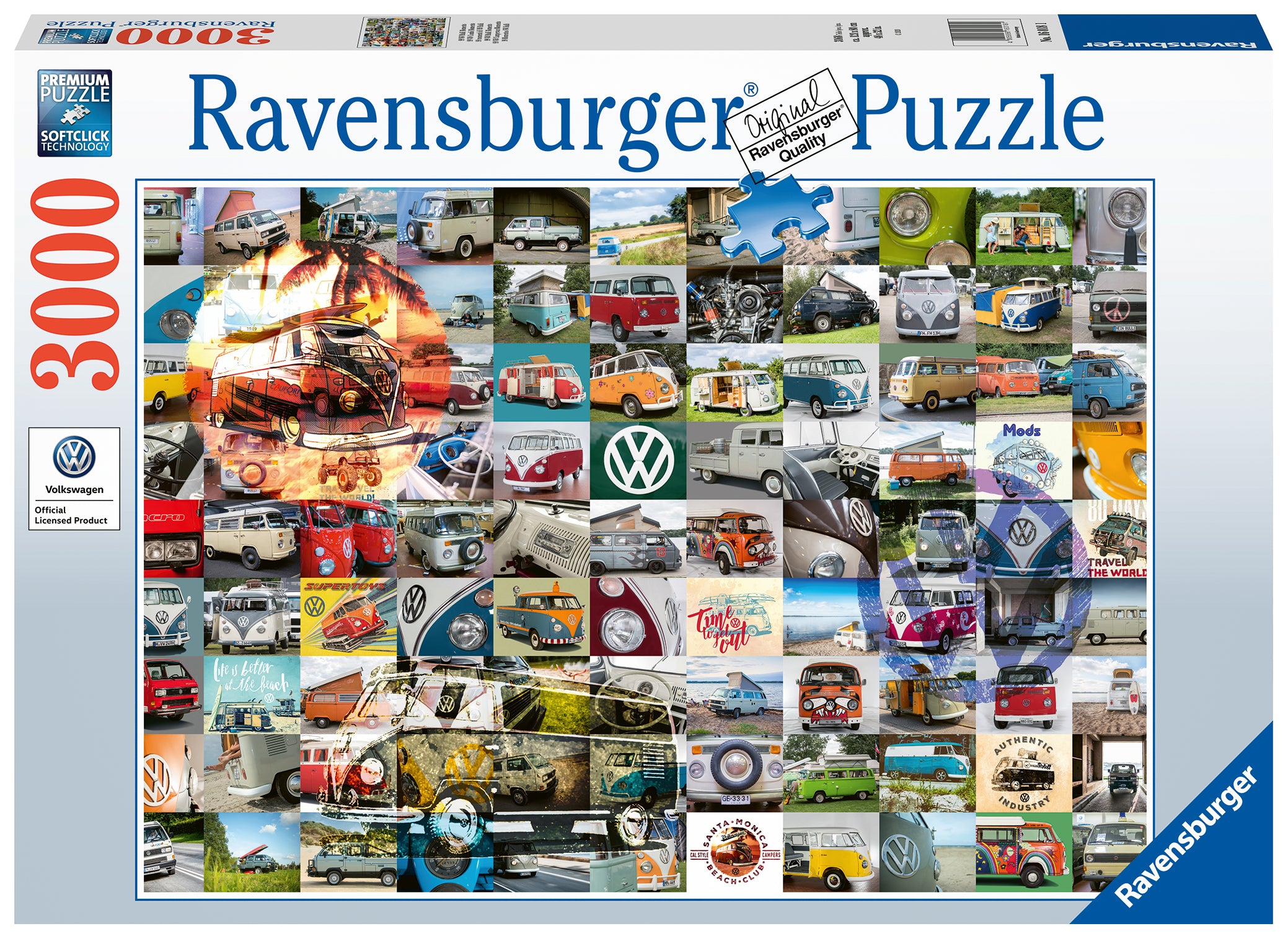 RAVENSBURGER CASSE-TÊTE 3000 PIÈCES - 99 VOLKSWAGEN COMBI MOMENTS #16018