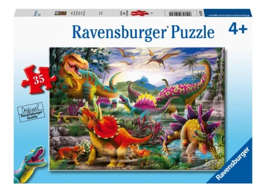 RAVENSBURGER JIGSAW PUZZLE 35 PIECES - COLORFUL DINOSAURS #05160