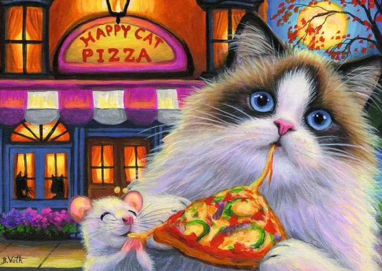 RAVENSBURGER JIGSAW PUZZLE 35 PIECES - HAPPY CAT PIZZA #12004060