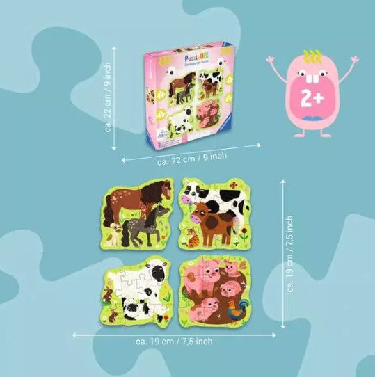 RAVENSBURGER PUZZLE 4-6-8-10 PIECE PROGRESSIVE - FARM ANIMALS #12004001