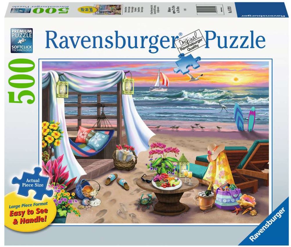 RAVENSBURGER CASSE-TÊTE 500 LARGES PIÈCES - SOIRÉE SUR LA PLAGE #16792