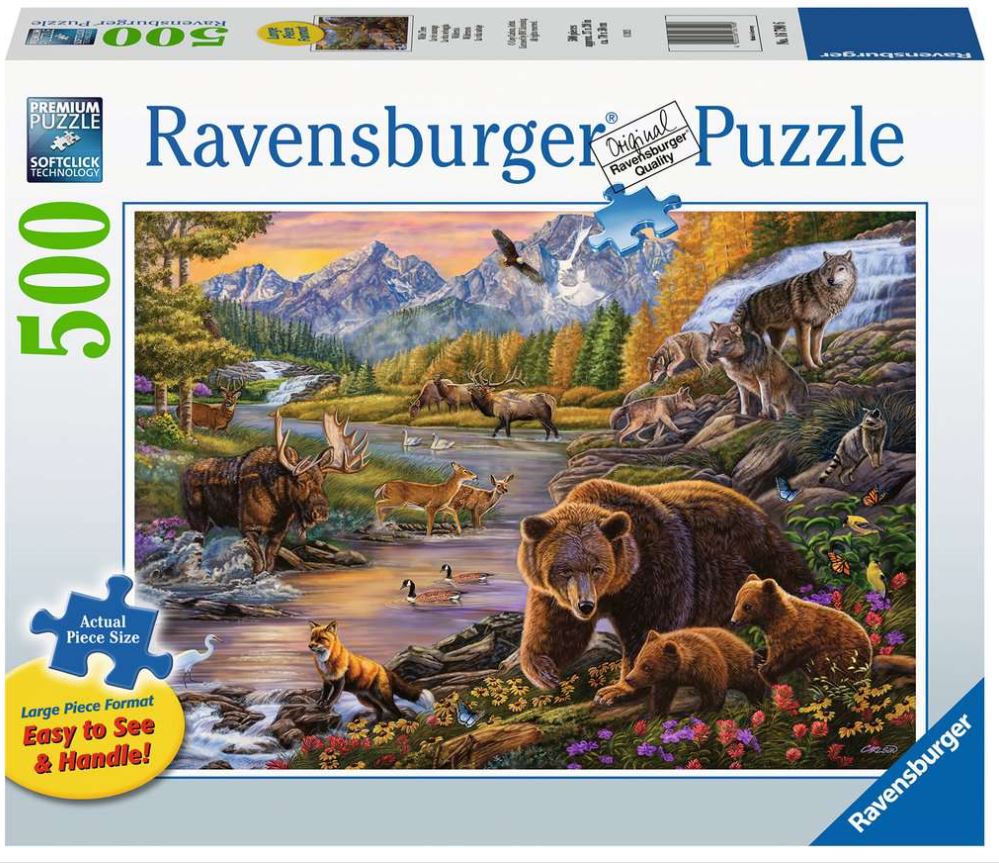RAVENSBURGER CASSE-TÊTE 500 PIÈCES - LARGES PIÈCES - LA VIE SAUVAGE #16790