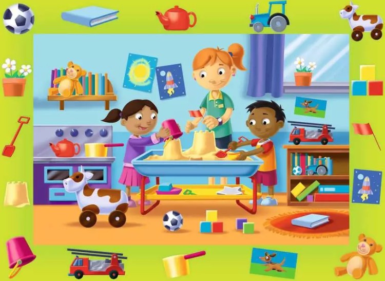RAVENSBURGER FLOOR PUZZLE 16 PIECES - MY FIRST PUZZLES - FUN DAY AT NURSERY #03060