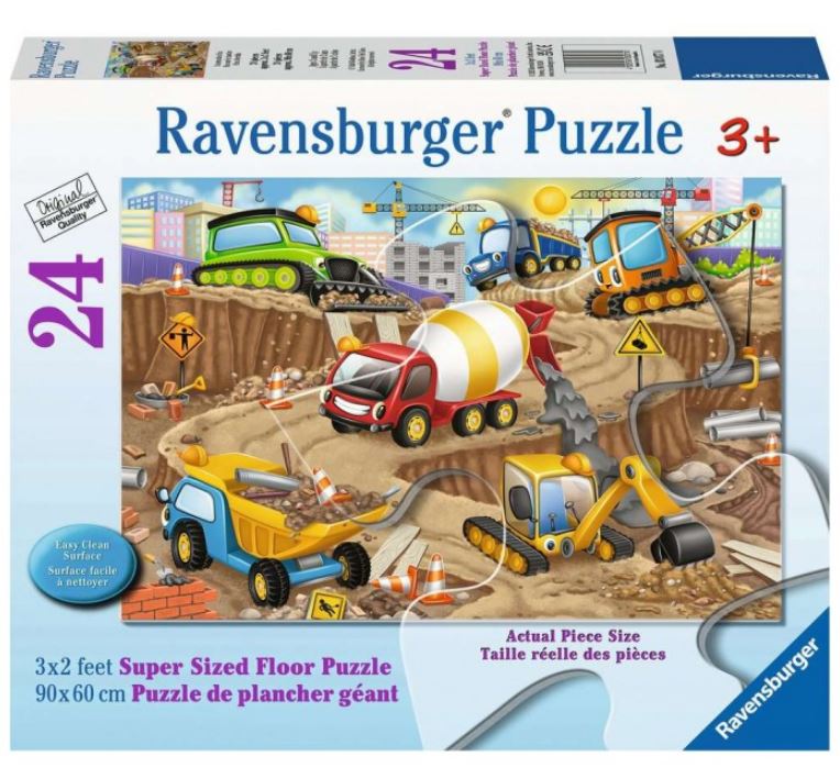 RAVENSBURGER 24-PIECE FLOOR PUZZLE - FUN ON THE CONSTRUCTION SITE #03077