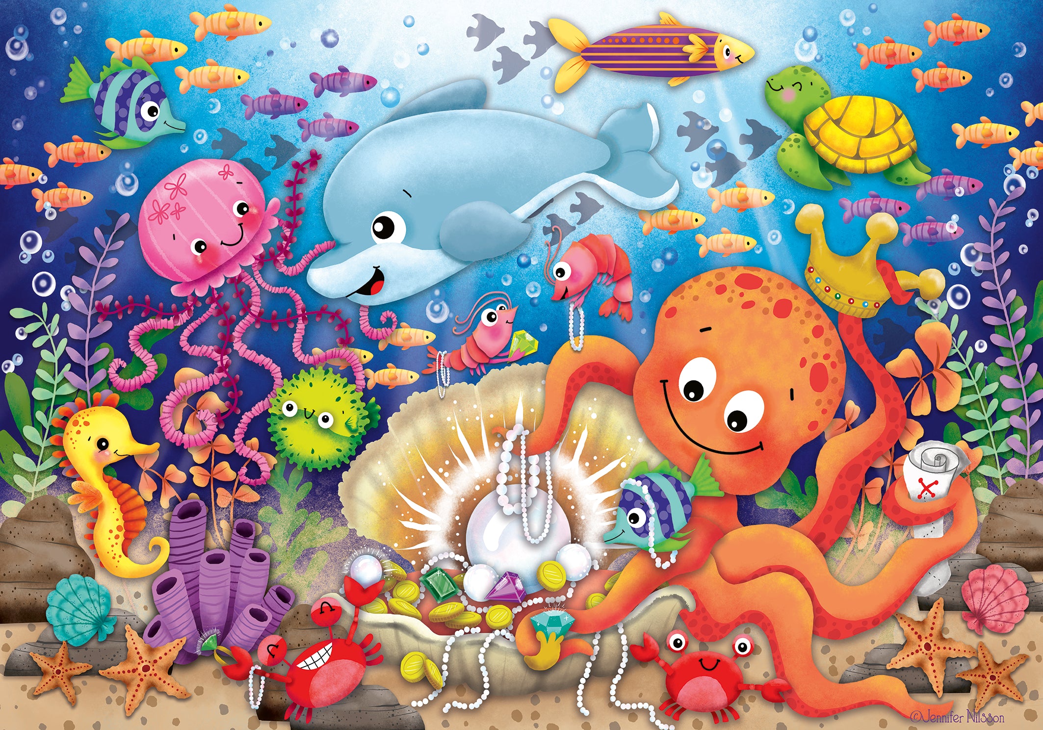 RAVENSBURGER FLOOR PUZZLE 24 PIECES - FISHIE'S TREASURE #03041