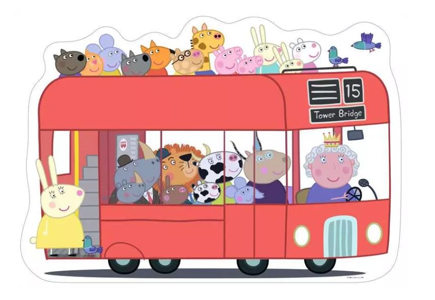 RAVENSBURGER GIANT FLOOR PUZZLE 24 PIECES - PEPPA PIG LONDON BUS #5530