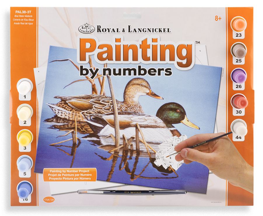 LARGE ADULT PAINT BY NUMBERS - MALLARD DUCKS ON WATER