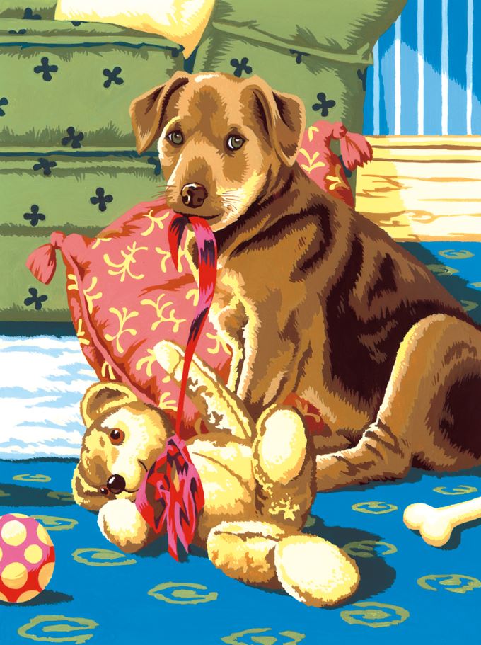 PAINT BY NUMBERS JUNIOR - PUPPY AND TEDDY BEAR
