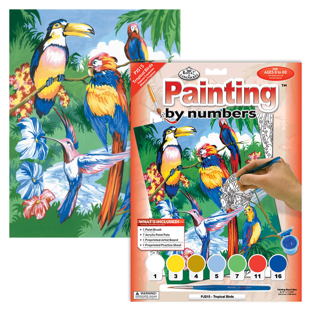 JUNIOR PAINT BY NUMBERS - TROPICAL BIRDS