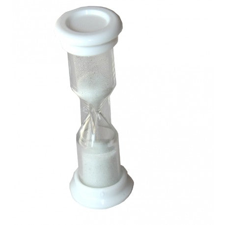 WHITE 1 MINUTE SAND TIMER