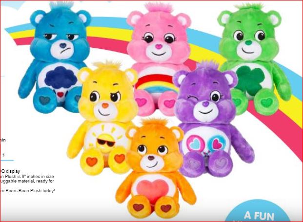 CUDDLY BEAR ASST 9" (BEAN BAG)