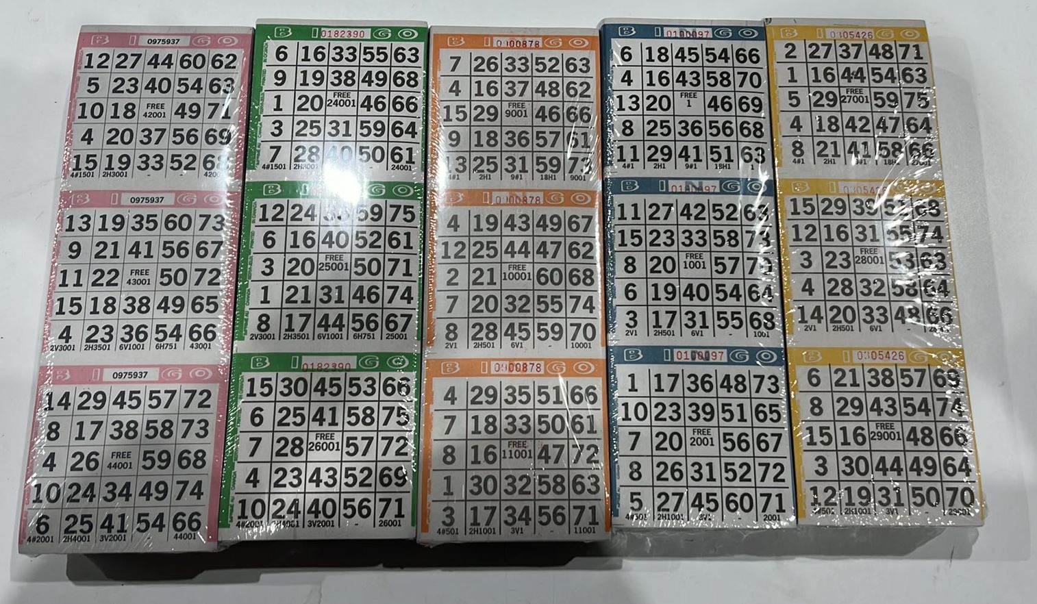 BINGO - PACK OF 500 INDIVIDUAL THREE-SIDED SHEETS (GRIDS) ASST