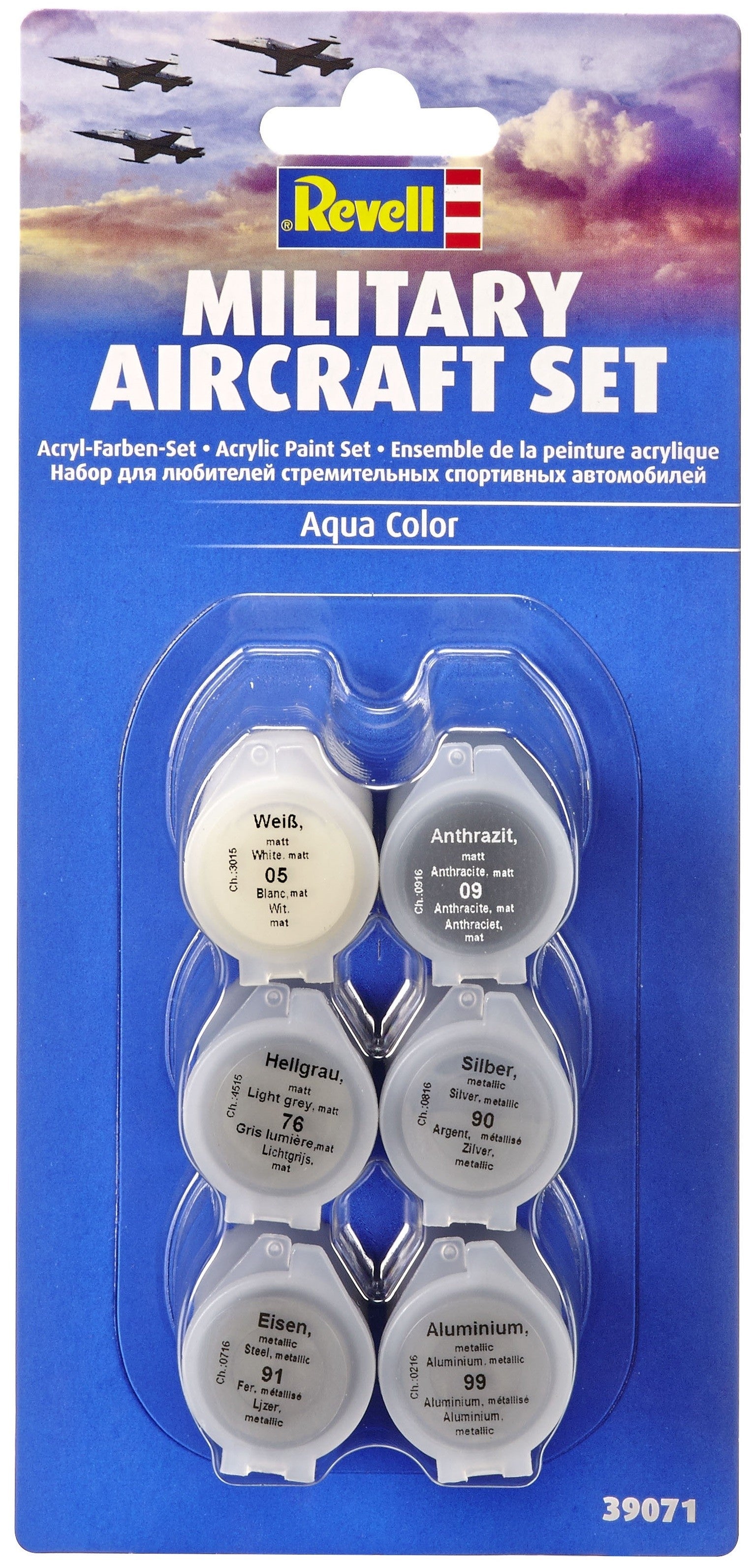 SET DE 6 POTS DE 5ML DE PEINTURE ACRYLIQUE MILITARY AIRCRAFT SET