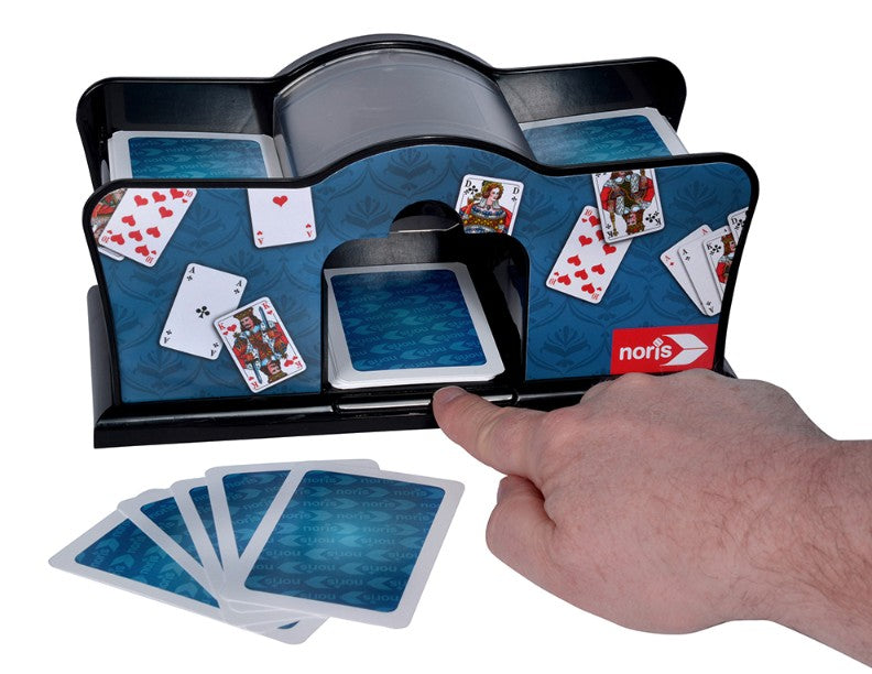 NORIS - BATTERY-OPERATED AUTOMATIC CARD SHUFFLER FOR 2 DECKS OF CARDS