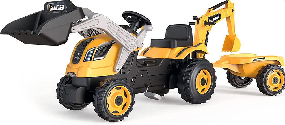 SMOBY - TRACTEUR BUILDER MAX + REMORQUE