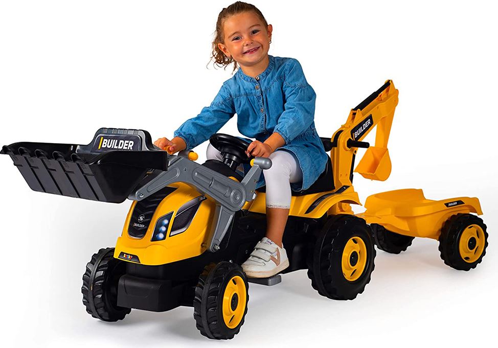 SMOBY - TRACTEUR BUILDER MAX + REMORQUE
