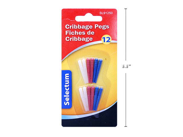 12 CRIBBAGE PEGS (CRIBB, CRIBBLE)