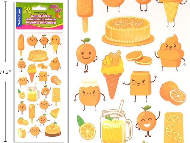 ORANGE SCENTED ORANGE STICKERS
