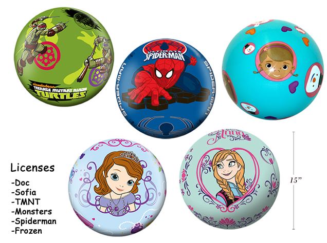 LICENSED BALLOONS 15" ASST.