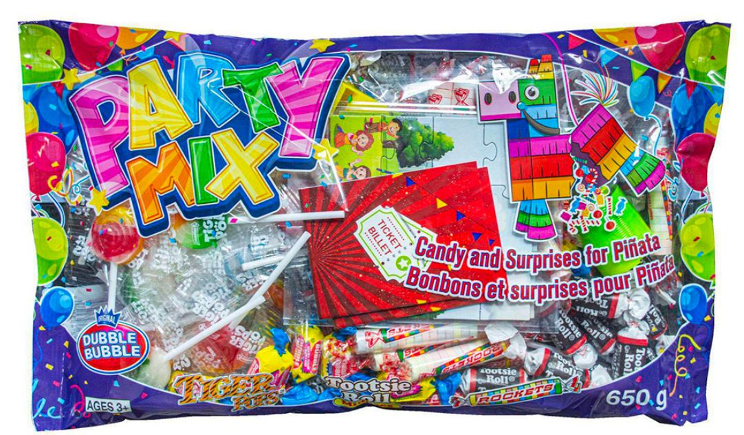 BONBON - PINATA PARTY MIX - BONBONS ET SURPRISES ASSORTIES DE 650G