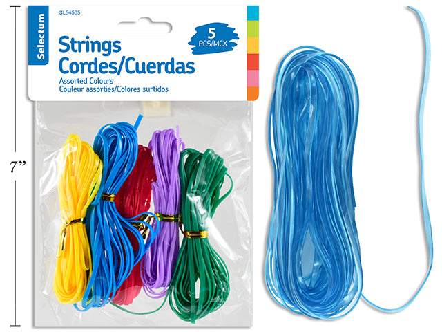 FILS EN PLASTIQUE POUR SCOUBIDOU DE COULEURS ASSORTIES - 5 PIÈCES