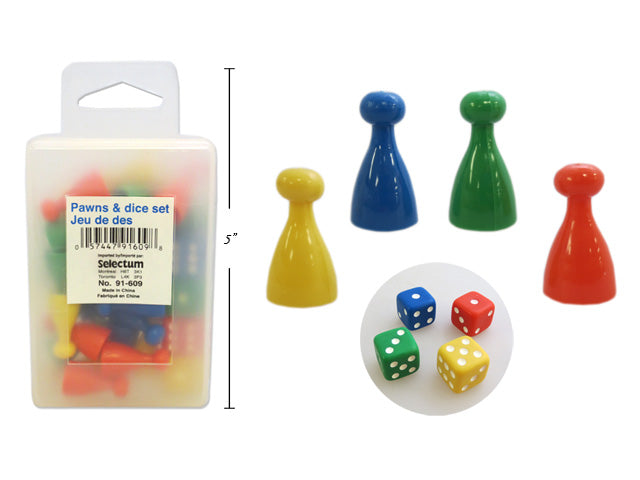 GAME OF PAWNS AND DICE IN ASSORTED COLOURS