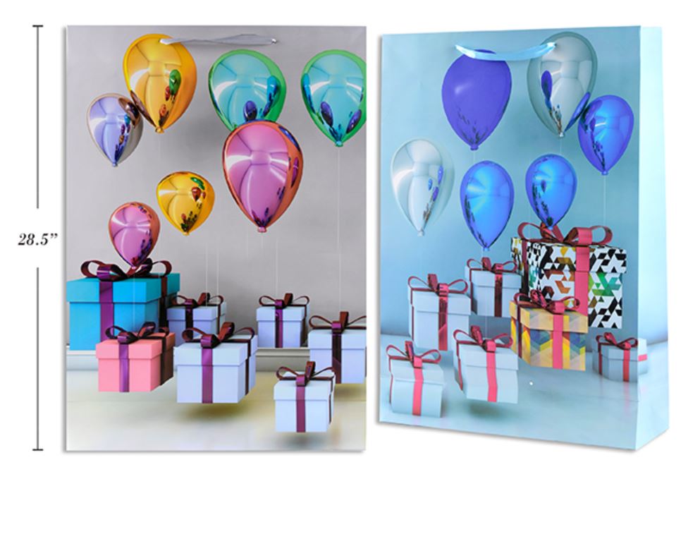JUMBO GIFT BAG - BALLOONS AND GIFTS ASST
