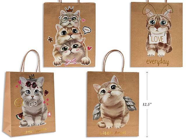 MEDIUM GIFT BAG - ASSORTED CAT DESIGN