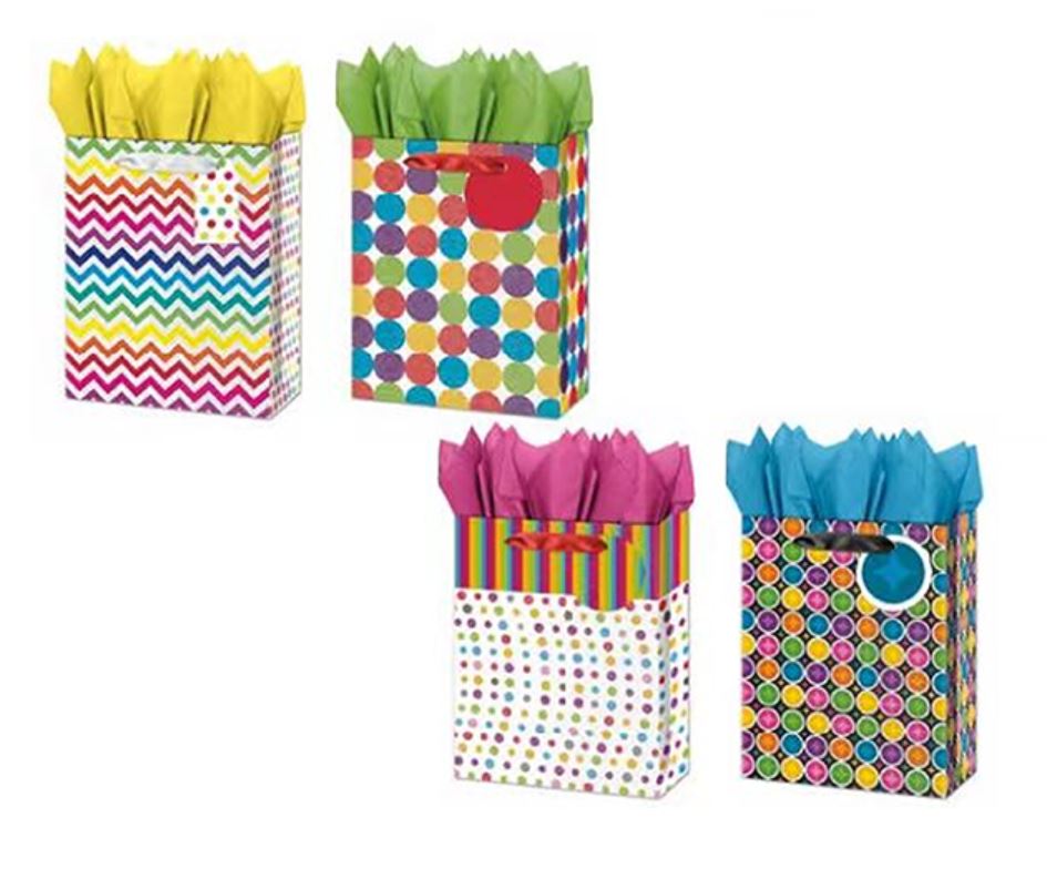 MEDIUM GIFT BAG - VIVID PATTERNS ASSORTED