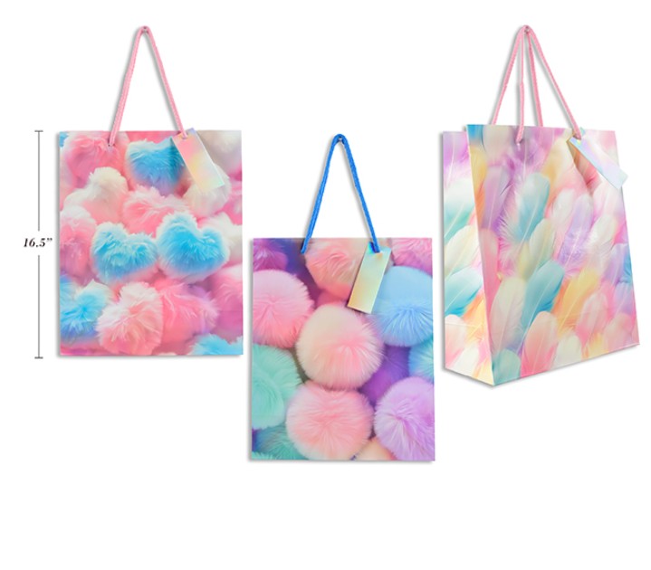 LARGE GIFT BAG - ASST COTTON BALLS