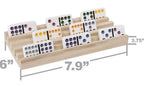 4 WOODEN DOMINO RACKS