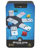 JEU DOMINO COULEUR DOUBLE 12 BOITE MÉTAL (TRAIN MEXICAIN) (AVEC DES POINTS DE COULEURS)