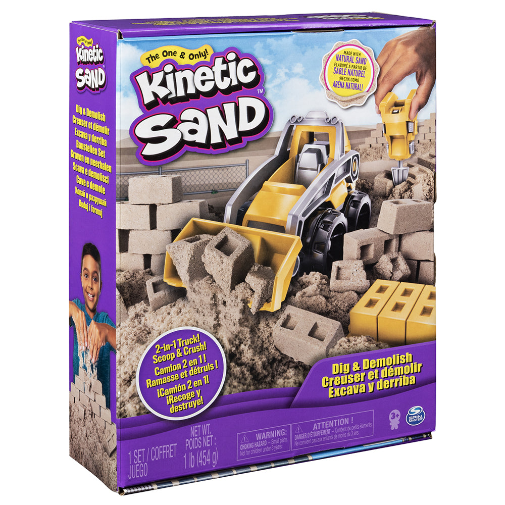 KINETIC SAND - COFFRET DE SABLE SYNTHÉTIQUE ET CAMION 2-EN-1