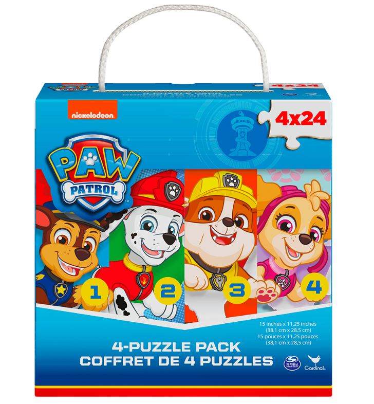 SPINMASTER CARDINAL PUZZLE 4 X 24 PIECES - PAW PATROL