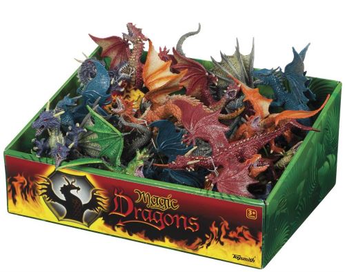 PLASTIC DRAGON FIGURINES ASST