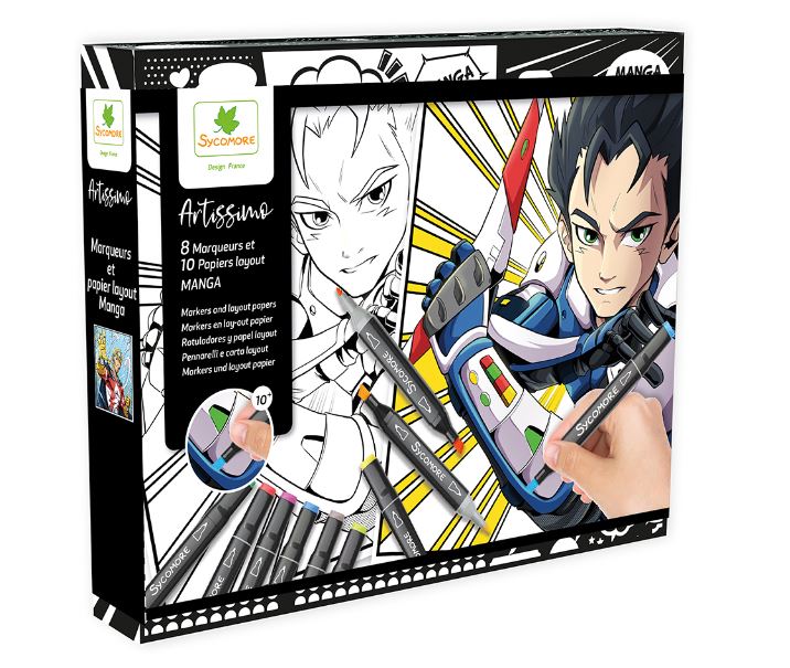 SYCOMORE ARTISSIMO - 10 MANGA HERO PICTURES AND MARKERS