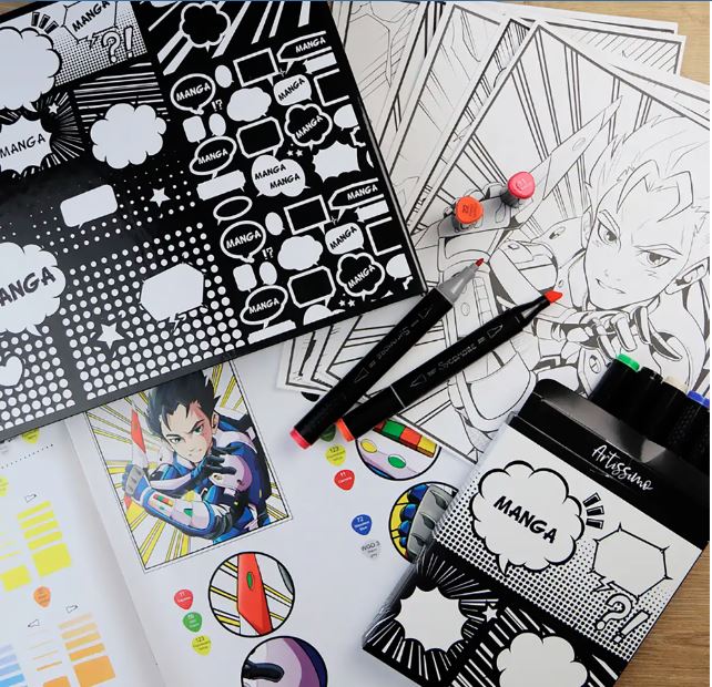 SYCOMORE ARTISSIMO - 10 MANGA HERO PICTURES AND MARKERS