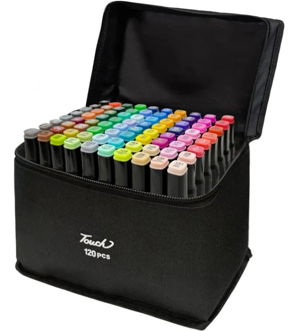 TOUCH - SET OF 120 ALCOHOL MARKERS - DUAL TIP MARKERS