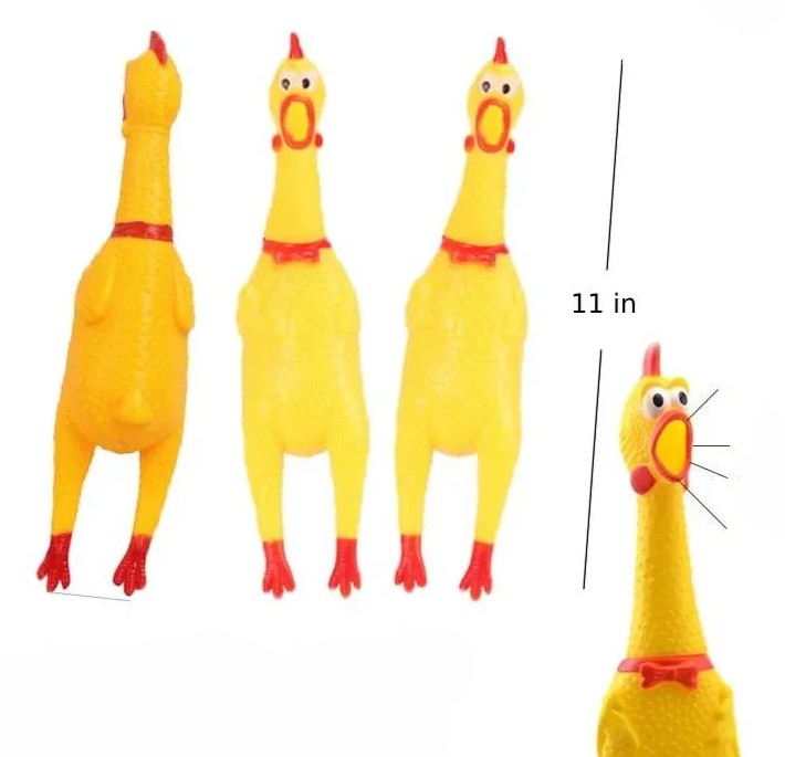 SCREAMING RUBBER CHICKEN 11" ASST