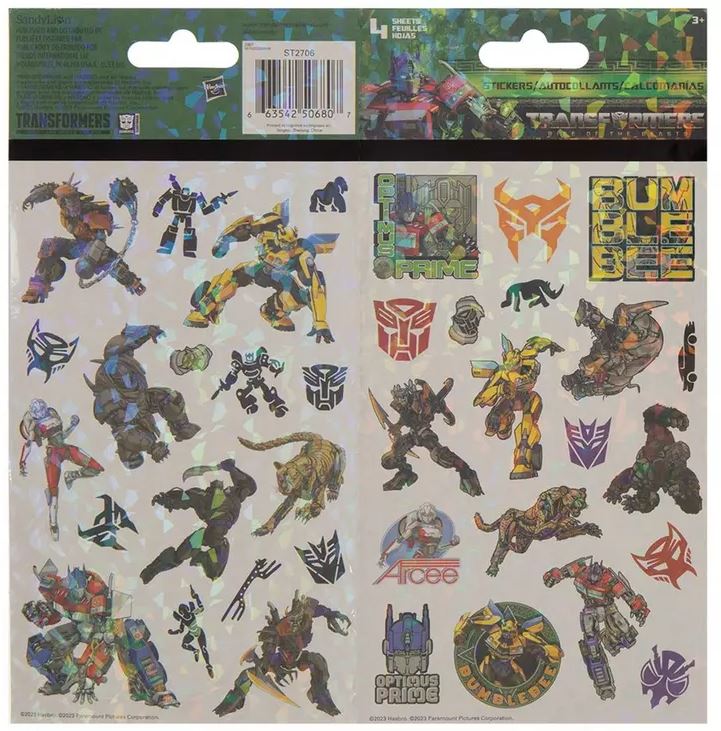 TRANSFORMERS STICKERS - 4 SHEETS