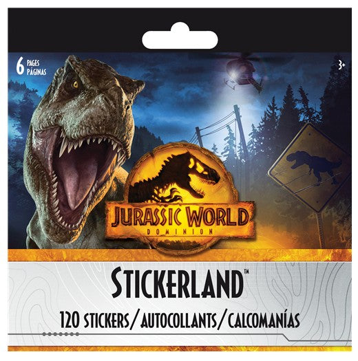 LIVRET D'AUTOCOLLANTS JURASSIC WORLD DOMINION - 6 PAGES