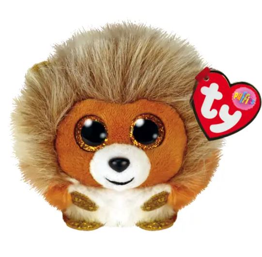 TY BEANIE BALLS PLUSH - CAESAR THE LION PUFFIES 4"