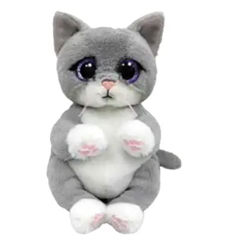 PELUCHE TY BEANIE BELLIES - MORGAN LE CHAT GRIS PETIT 6"