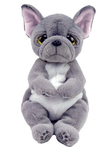 TY BEANIE BELLIES PLUSH - WILFRED GREY DOG SMALL 9"