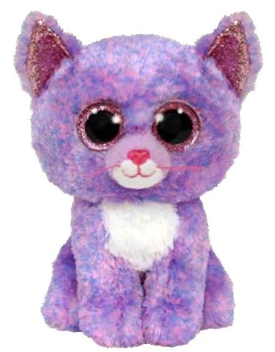 TY BEANIE BOOS PLUSH - CASSIDY THE LAVENDER CAT SMALL 6"