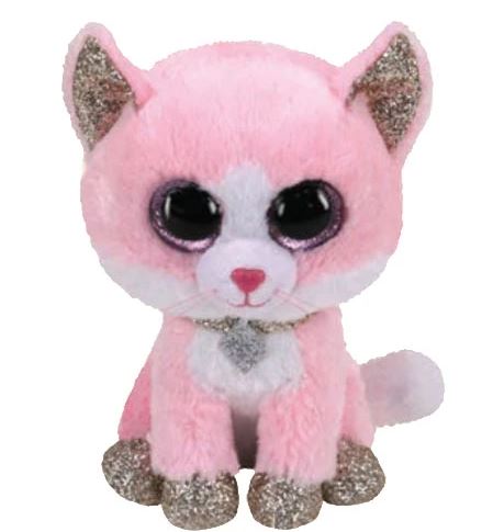 TY BEANIE BOOS PLUSH TOY - FIONA PINK CAT SMALL 6"