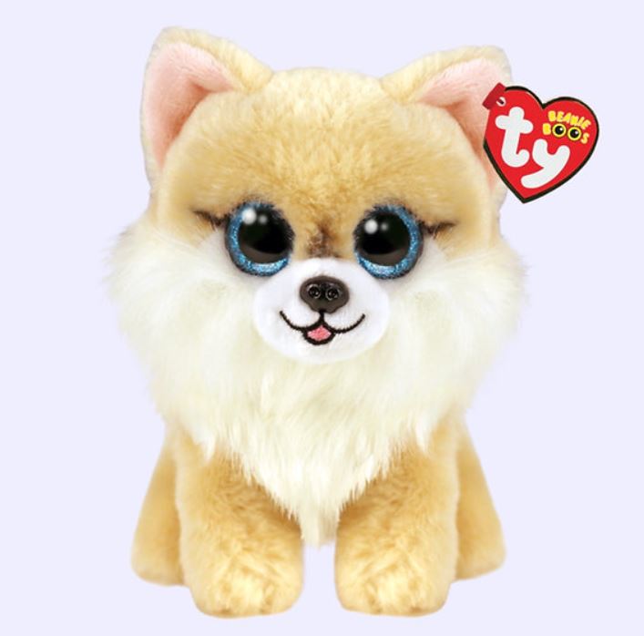 TY BEANIE BOOS PLUSH - HONEYCOMB THE DOG SMALL 6"