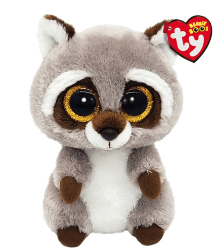 PELUCHE TY BEANIE BOOS - OAKIE RATON-LAVEUR GRIS PETIT 6"
