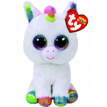 TY BEANIE BOOS PLUSH - PIXY WHITE UNICORN SMALL 6"